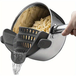 1pc Adjustable Silicone Clip-On Strainer,Pot Strainer And Pasta Strainer，Vegetable & Fruit Drainage Basket，The Perfect Kitchen Accessory For