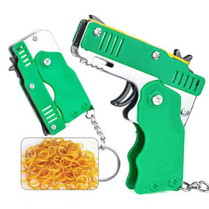 Metal Six Hairpin Rubber Band Gun, For Shooting Game Key Chain Ring