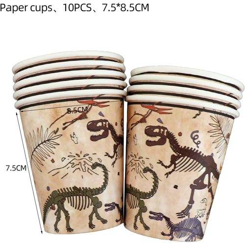 Dinosaur Fossil Disposable Paper Plates Birthday Party Supplies 70PCS Set US Local Shipping