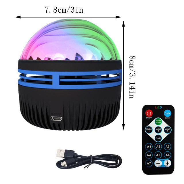 1pc Starry Projector Light With 7 Color Patterns & Remote Control, LED Mini Star Light, Multifunctional Polar Projector Night Light For Bedr