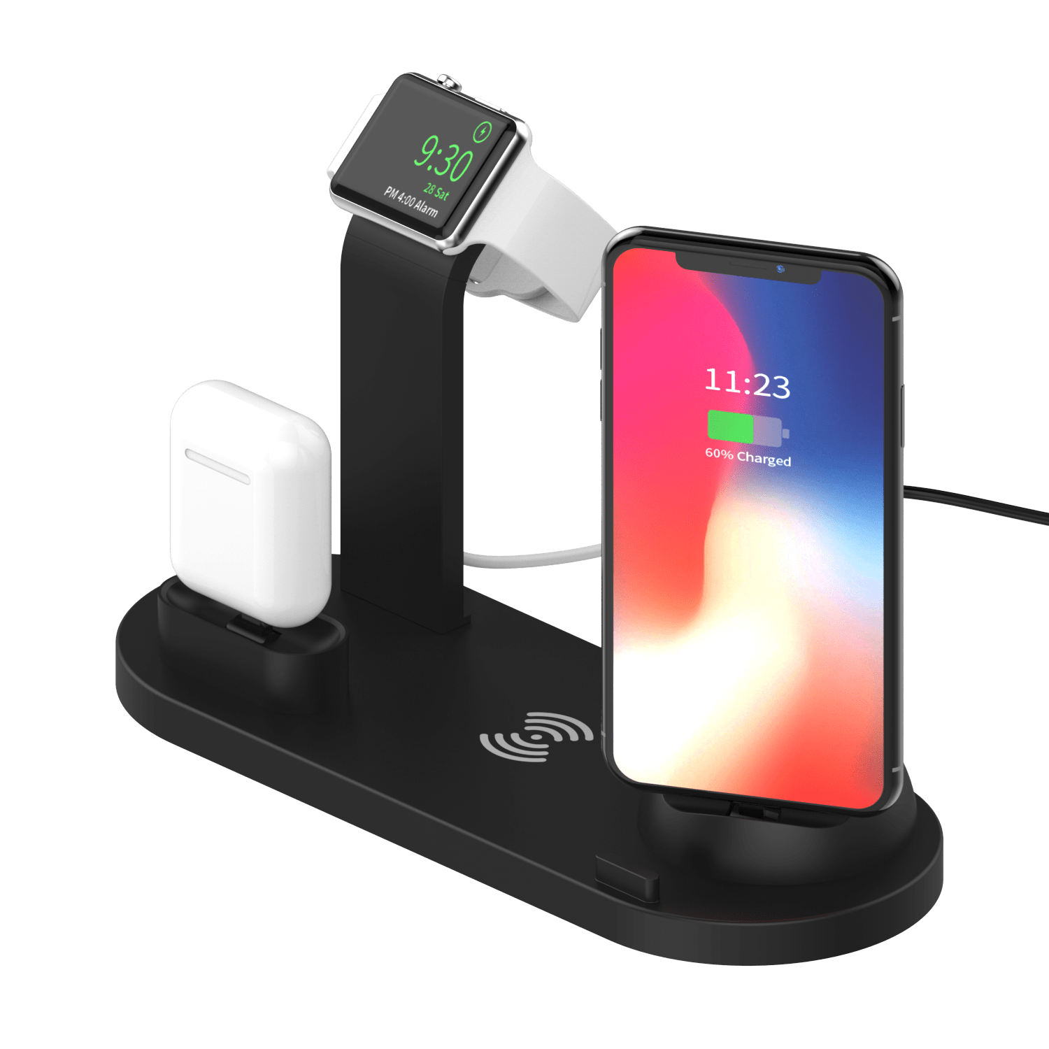 5 In 1 Wireless Charger Bracket Station Type-C Fast Charging Stand For IPhone 14 13 12 11 Pro Max Samsung Xiaomi Desk Chargers For Watch Air