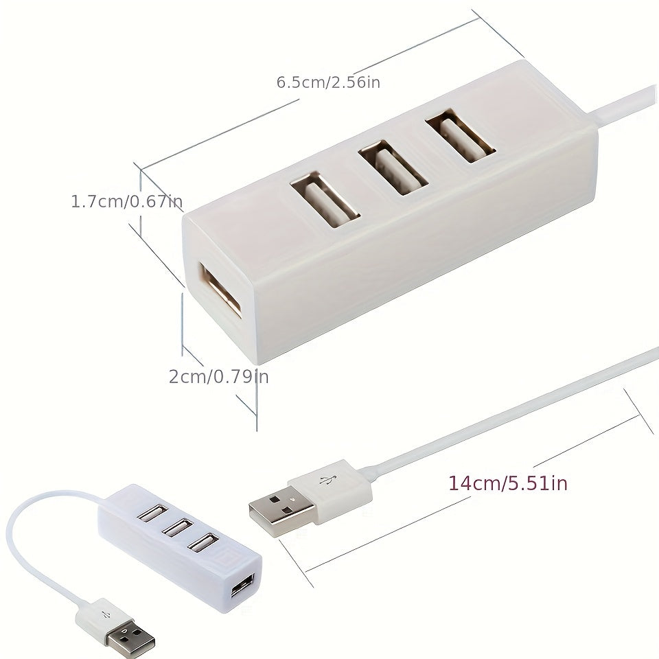 1pc 4 Ports Port USB 2.0 HUB High Speed Portable Mini USB Splitter Adapter For Laptop PC Notebook Computer