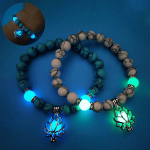 Glowing In The Dark Beaded Bracelet Turquoise Beads Hand Jewelry Decor For Women