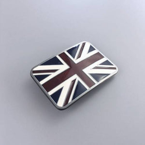 Western Men‘s Zinc alloy Leather Belt Buckle Union Flag UK Flag shape Pattern US Local Shipping