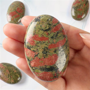 Natural Crystal Various Oval Palm Stones,Used For Alleviating Anxiety Pocket Massage Worry Stone,Natural Polishing Energy Stone Crystal Decor