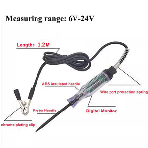 Car Test Pen Circuit Tester, DC Truck Voltage Digital Display Long Probe Pen With Light, Automotive Diagnostic Tools Auto Repair Tool