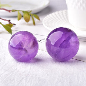 Natural Amethyst crystal ball 20mm Reiki Quartz Energy Healing Stone Ore Mineral For Home Decoration Collection DIY gift