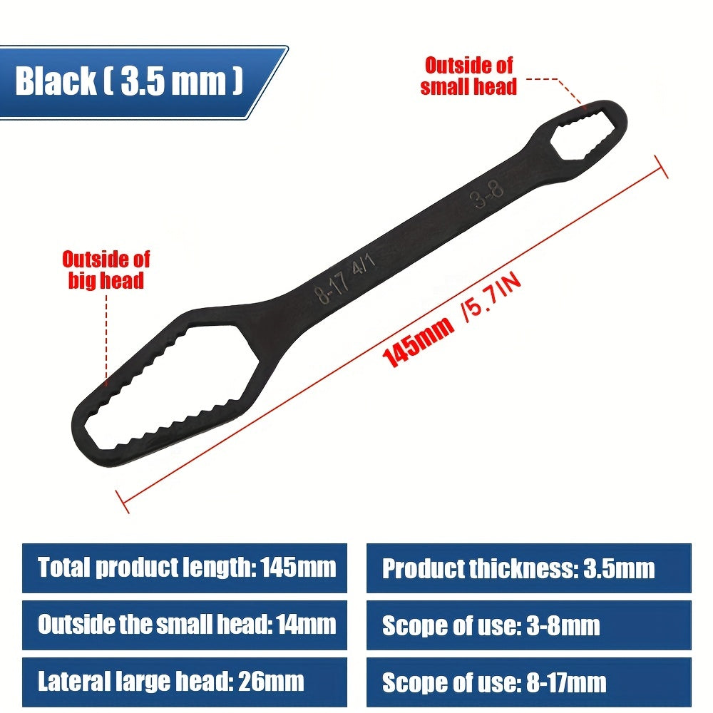 1pc 3.5mm Thickness 8-22mm Universal Torx Wrench Self-tightening Adjustable Glasses Wrench Board Double-head Torx Spanner Hand Tools For Fac