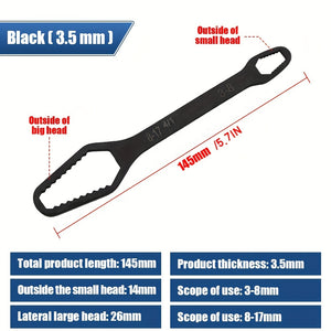 1pc 3.5mm Thickness 8-22mm Universal Torx Wrench Self-tightening Adjustable Glasses Wrench Board Double-head Torx Spanner Hand Tools For Fac