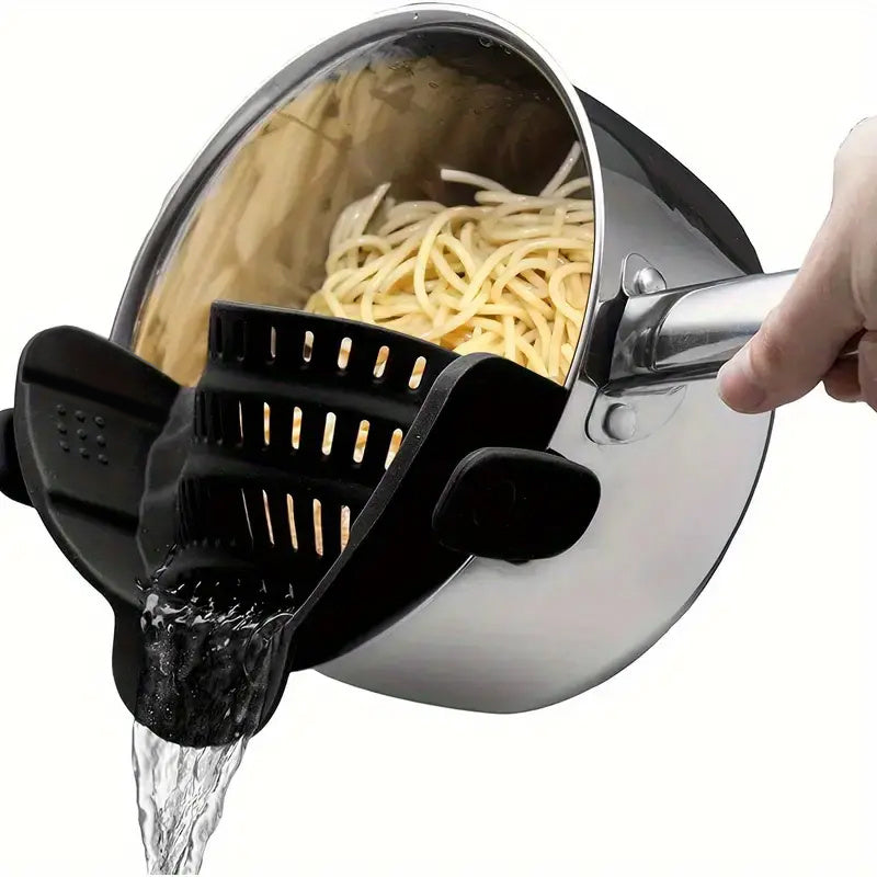 1pc Adjustable Silicone Clip-On Strainer,Pot Strainer And Pasta Strainer，Vegetable & Fruit Drainage Basket，The Perfect Kitchen Accessory For