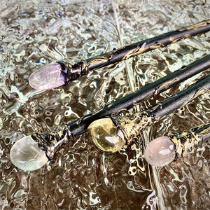 Natural Crystal Wand Home Decor,Crystal Gifts,Magic Broom,Table Decor,Perfect Wizard Accessory For Halloween