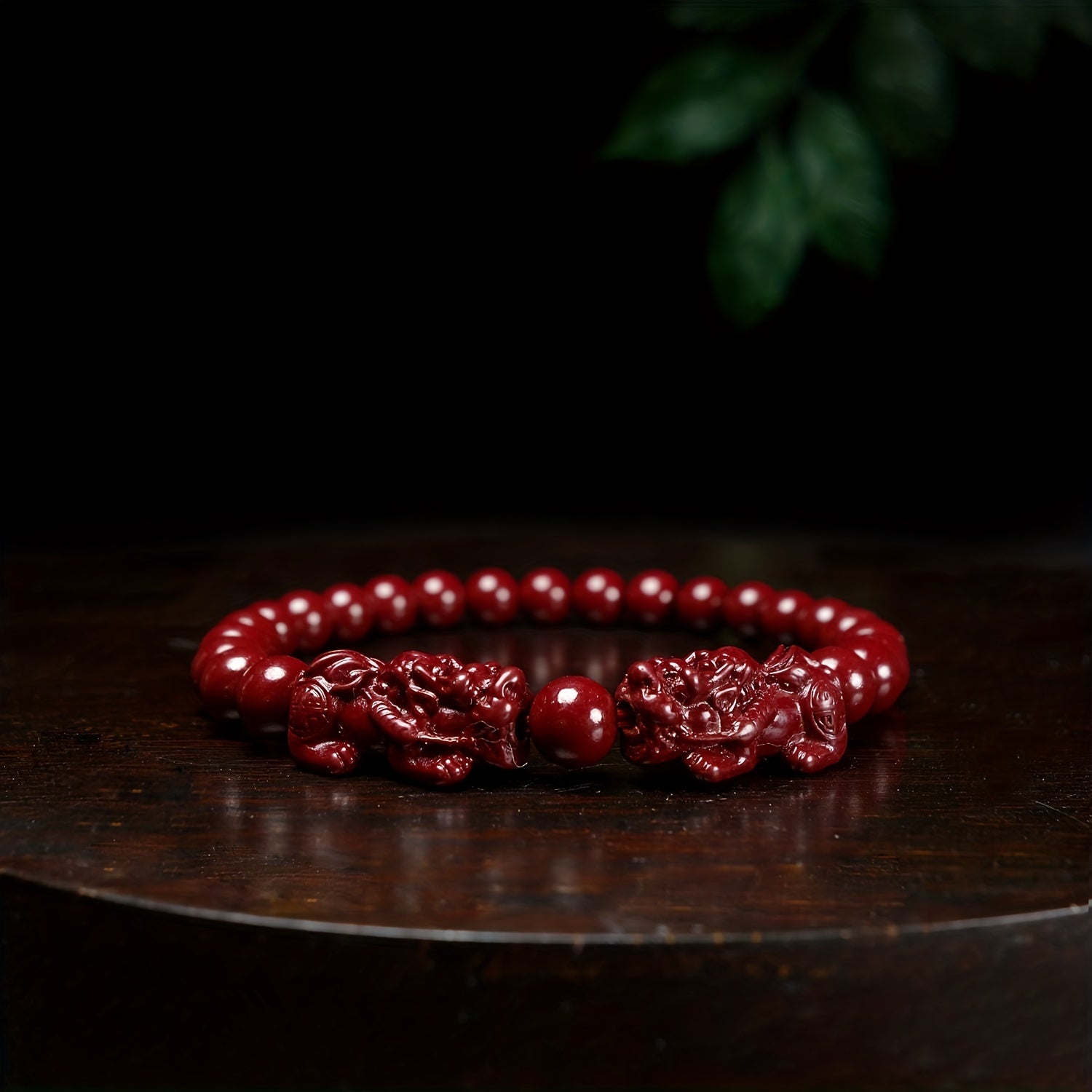 1pc Natural Cinnabar Bracelet Pixiu Bracelet Good Luck Bracelet