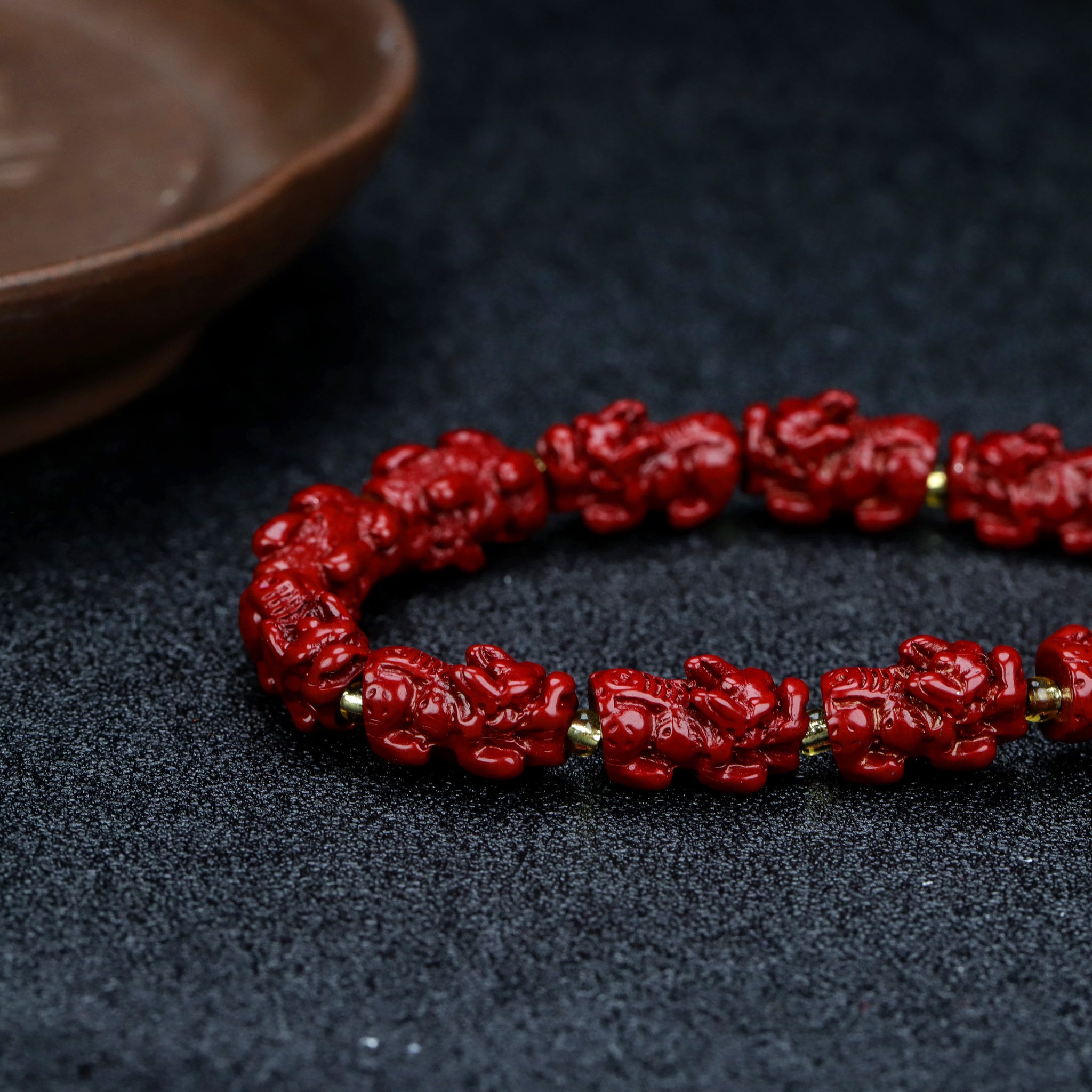 Natural Cinnabar Bracelet Swallowing  Monster Bracelet National Wind Bracelet Men And Women Bracelet