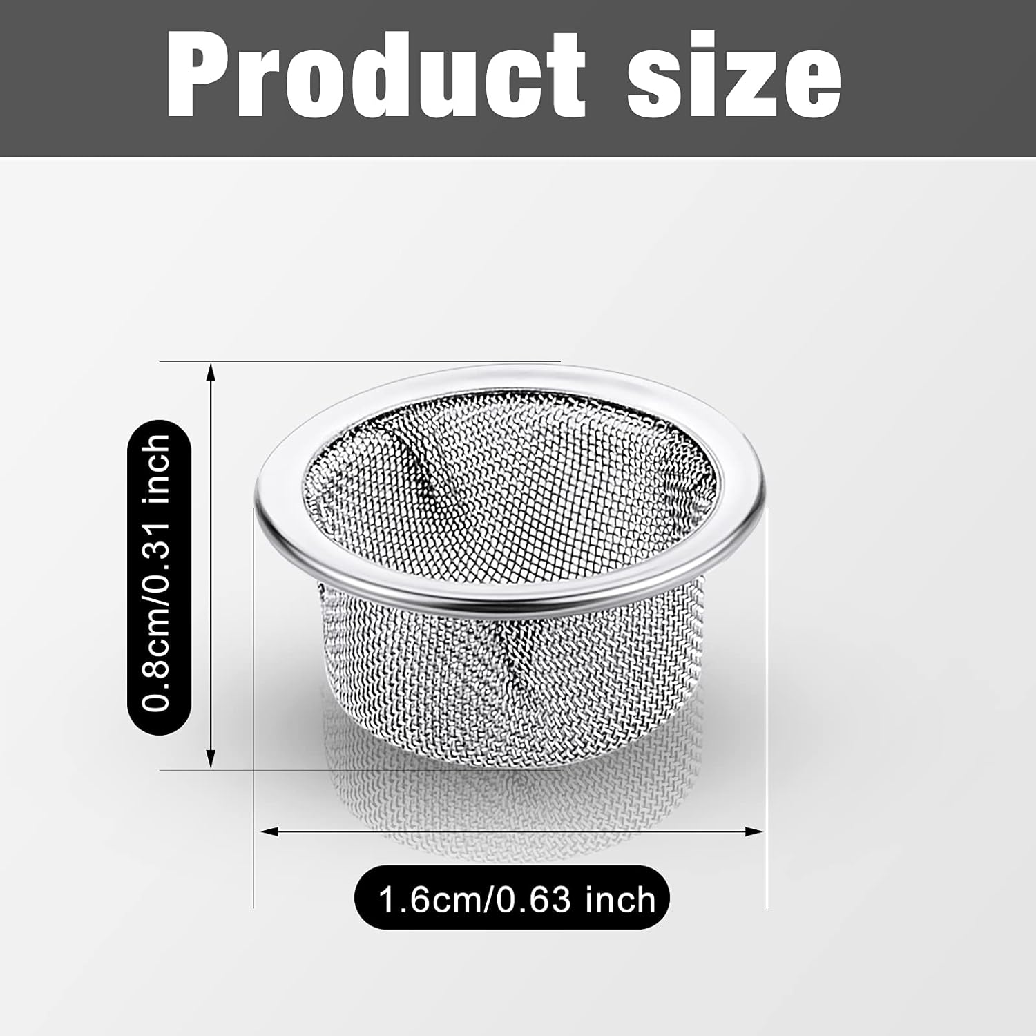 15pcs Stainless Steel Filter Screen 1/2 Inch Mesh Bowl Screens Stainless Steel Metal Screen Can Fit