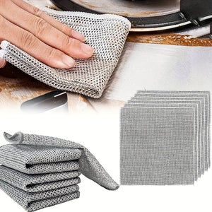 6/12pcs Non-Scratch Wire Dishcloth for Multipurpose Cleaning of Dishes, Sinks, Counters, and Stove Tops - Wet and Dry Use with No Scratches