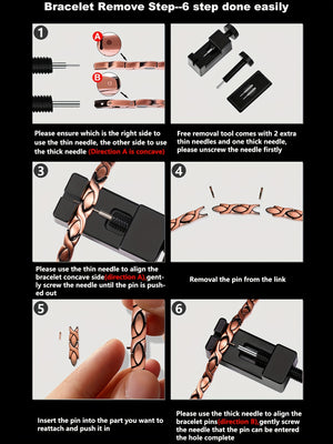 1pc Cool Magnetic Men's Red Copper Bracelet, Ideal choice for Gifts