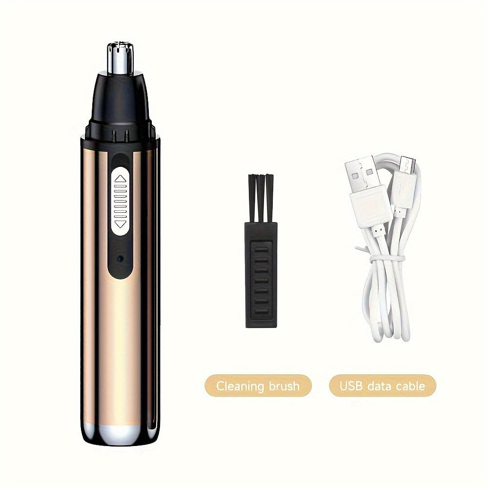 Rechargeable Multi-Use Hair Trimmer - Waterproof, Quiet, USB-Charged Ear, Nose & Eyebrow Grooming for Men & Women