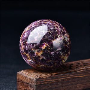 Purple Unicorn Stone Sphere Crystal Ball Reiki Healing Meditation with Stand