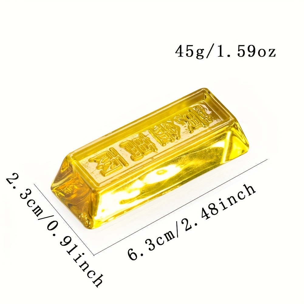 Solid Citrine Golden Ingot Feng Shui Fortune Mascot Craft Ornament Paperweight Home Living Room Office Desktop Decoration