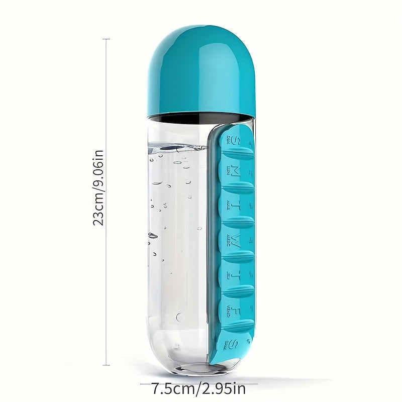 Innovative 2-in-1 Medicine and Water Bottle: Portable, Secure Pill Storage for Hydration On-the-Go, Perfect for Travel & Outdoor