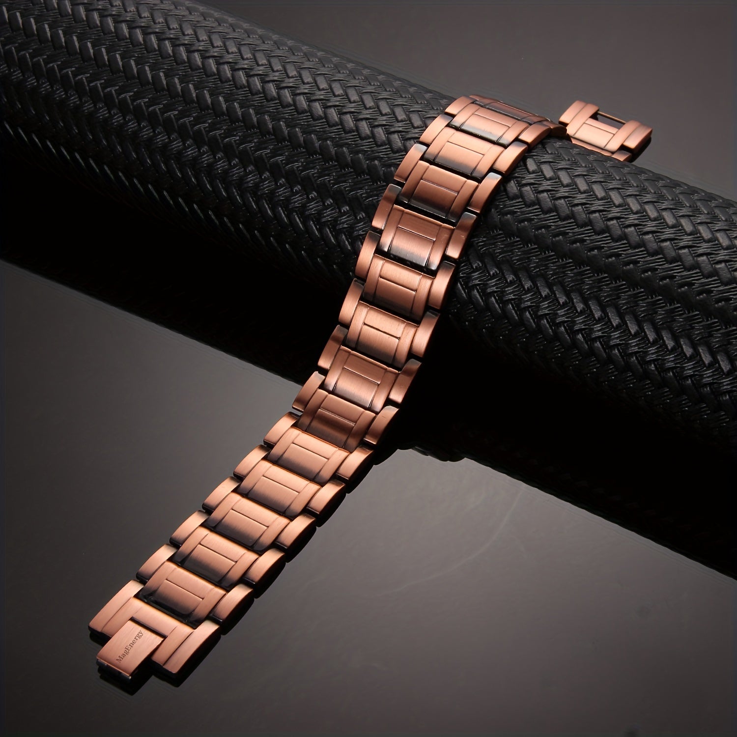 1pc Strength Copper Bracelets For Men Arthritis, 99.99% Pure Copper Magnetic Bracelet With 3 Row Neodymium Magnets Adjustable Length, Jewelr