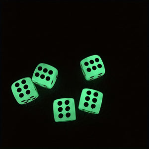 10pcs/set Glow in the Dark Dice Set - Perfect for Nightclubs, Bars, KTVs, and Entertainment - 14mm Rounded Black Dot Dice