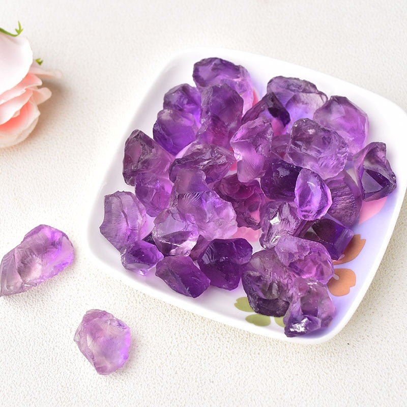 Natural Raw Crystals Stone Minerals Specimen Amethyst Rose Quartz Irregular Shape Rough Rock Stone Healing Aquarium Decoration