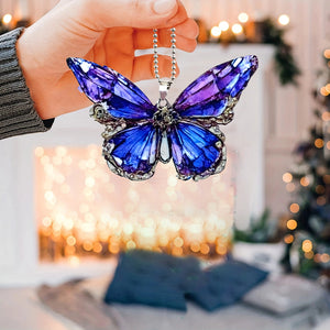 1pc Unique Butterfly Car Pendant: Add a Touch of Beauty to Your Car Interior with This Stylish Keychain Decoration!