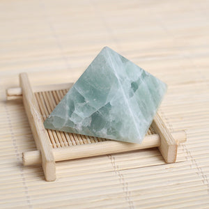 Pyramid-Finest Big Green Fluorite  Crystal Gemstone 1.97\ Carved Pyramidal Crystal Healing Crafts