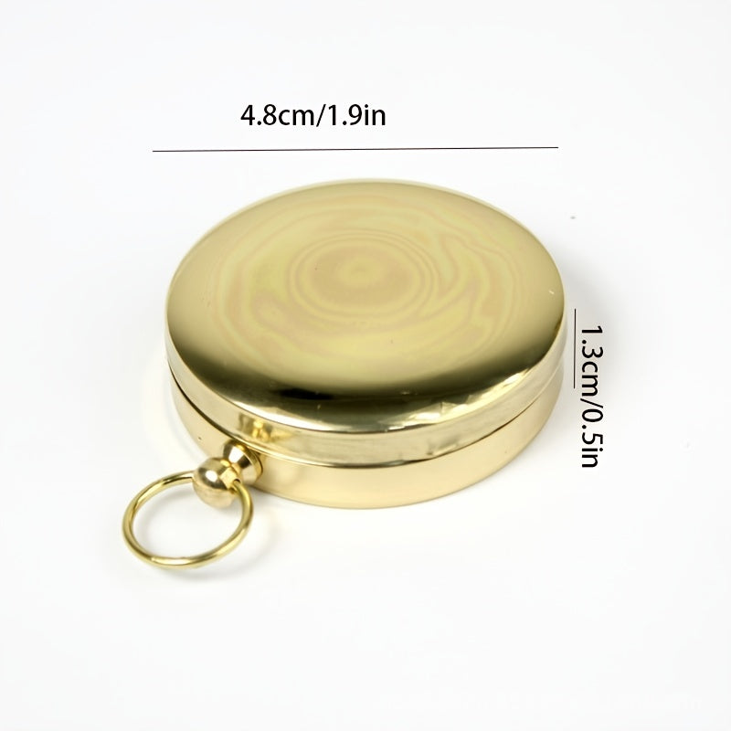 1pc G50 Pure Copper Pocket Watch With Flip Compass - Multifunctional Outdoor Mountaineering Tool With Luminous Dial And Protective Cover