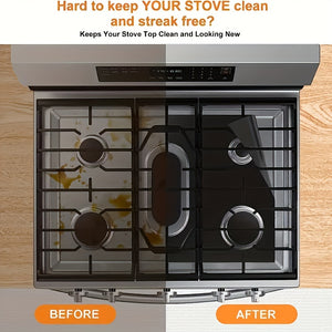 Reusable Non-Stick Black Stove Top Liner - Heat-Resistant & Washable Protector Keeps Your Kitchen Clean