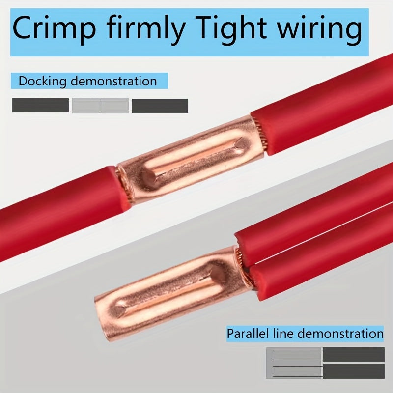 250pcs Copper Connecting Pipe Kit With Crimping Pliers - Perfect For Wire Joints & Cable Lugs!