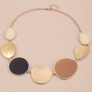 Minimalist Asymmetrical Colorblock Necklace Exaggerated Geometric Creativity Necklace 1pc