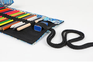 Japanese-Style Cotton & Linen Pencil Bag: 12-72 Holes, Large Capacity, Perfect for Color Pencil Sketching!