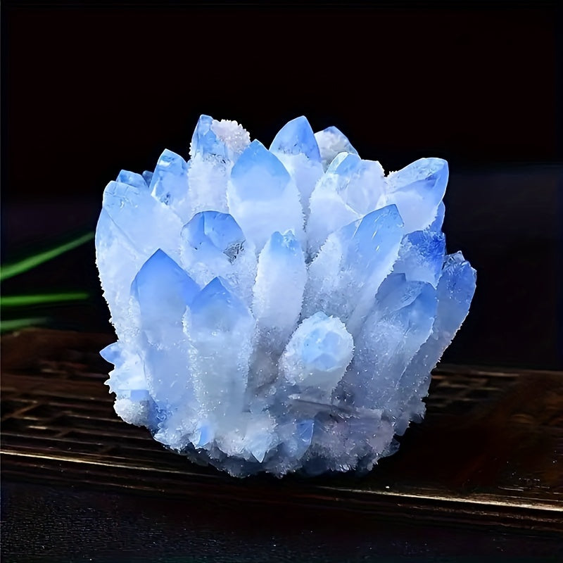 1pc Gorgeous Lab Phantom Quartz Crystal Cluster Healing Specimen Crystal, Cluster Yellow Quartz Cluster Crystal Green Quartz Point Mineral Specimen, Healing Home Office Aquarium Decoration Gift