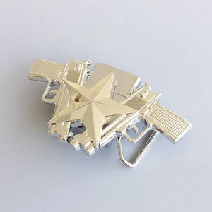 New Bright Silver Guns Star Lighter Belt Buckle US Local Shipping