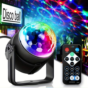 1pc Bring The Party To Life With Sound Activated RGB Disco Ball Lights - 7 ModesRemote Control, Perfect For Home Room Dance Parties, Bars, K