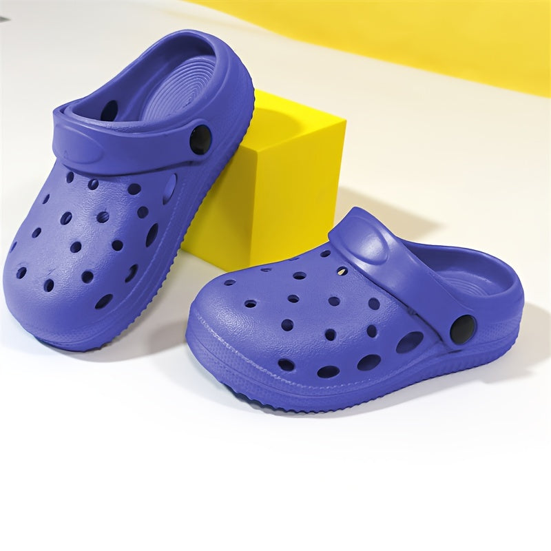 Kids' All-Season Breathable EVA Clogs - Lightweight, Anti-Slip with Geometric Design, Perfect for Indoor/Outdoor Play