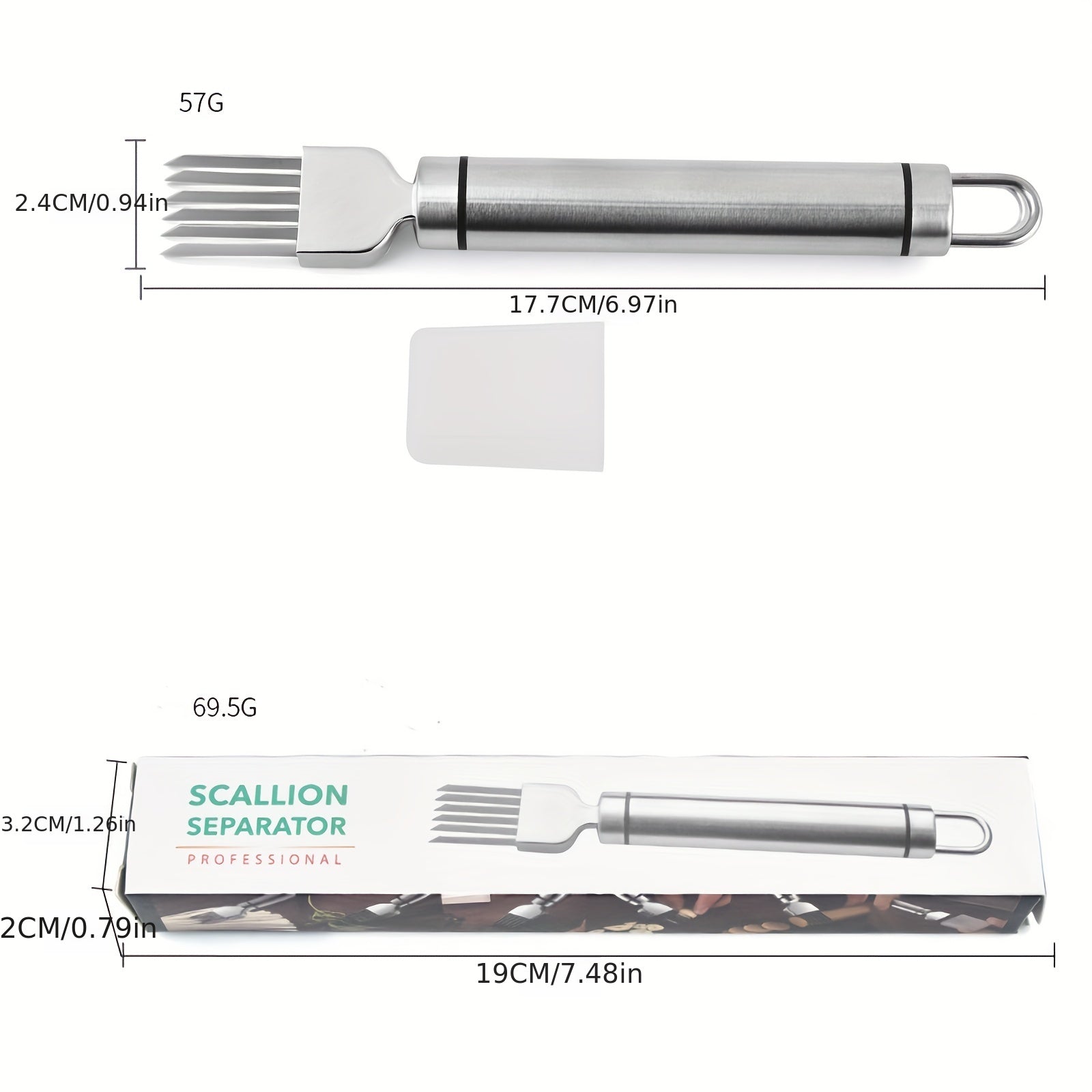 1pc, Multifunctional Stainless Steel Grater, Scallion Separator, For Scallion And Onion, Garlic Fruit And Vegetable, Portable With Protectiv