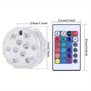 1/2/4pcs Submersible 10LED Lights Remote Control Battery Powered, Waterproof Light For Pool Aquarium Swimming Pool Light Fish Tank Light