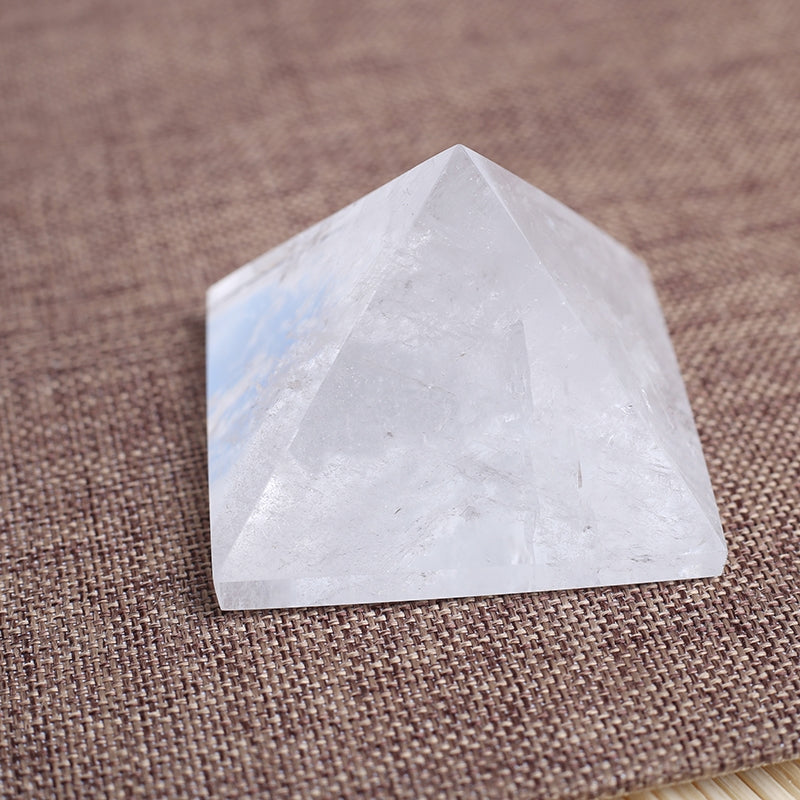 Pyramid-Finest Big Clear Crystal Gemstone 2.36\ Carved Pyramidal Crystal Healing Crafts