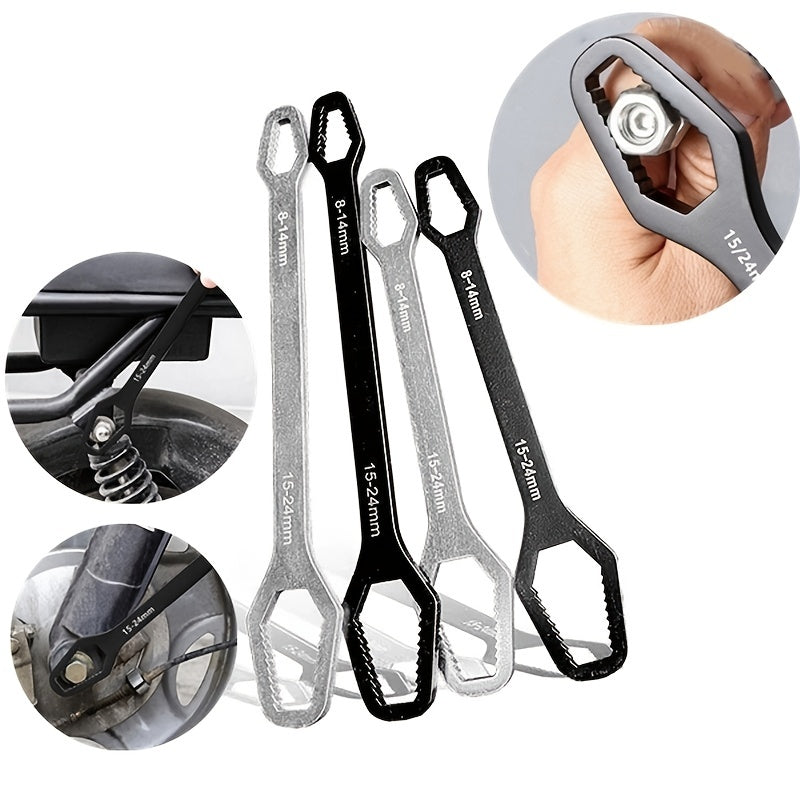 1PC 3-24mm Multifunctional Double Head Wrench, Household Tools Universal Self-tightening Adjustable Special-shaped Wrench Portable Hand Tool