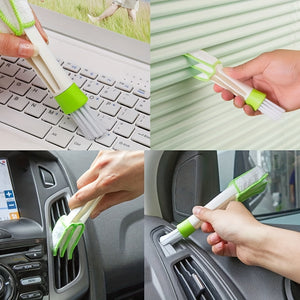 1pc/2pcs Blinds Cleaning Brush,Handheld Mini Curtain Brush Dust Remover With 7 Removable Microfiber Sleeves For Air Conditioning Home Gadget