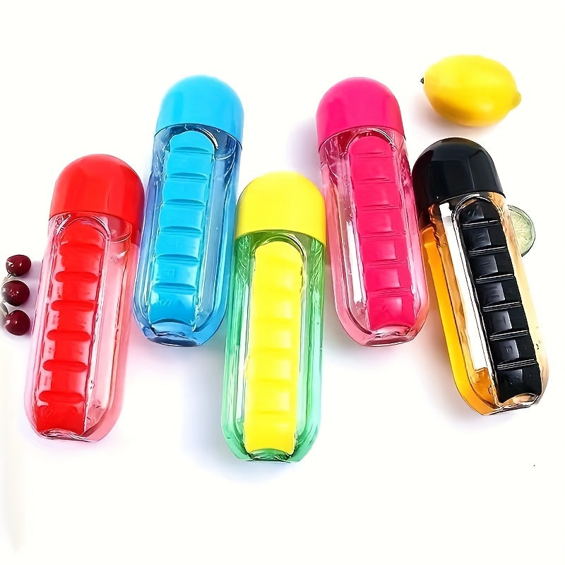 Innovative 2-in-1 Medicine and Water Bottle: Portable, Secure Pill Storage for Hydration On-the-Go, Perfect for Travel & Outdoor