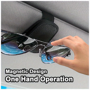 1pc Magnetic Sunglasses Holder for Car Visor - Convenient Car Interior Accessory