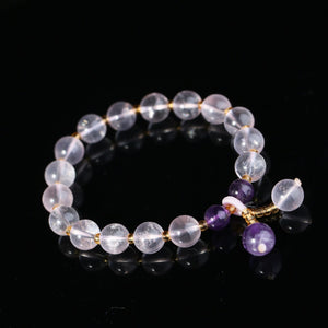 9.3mm Rose Quartz Crystal Pink Bracelets for Women Fashion Crystal Meditation