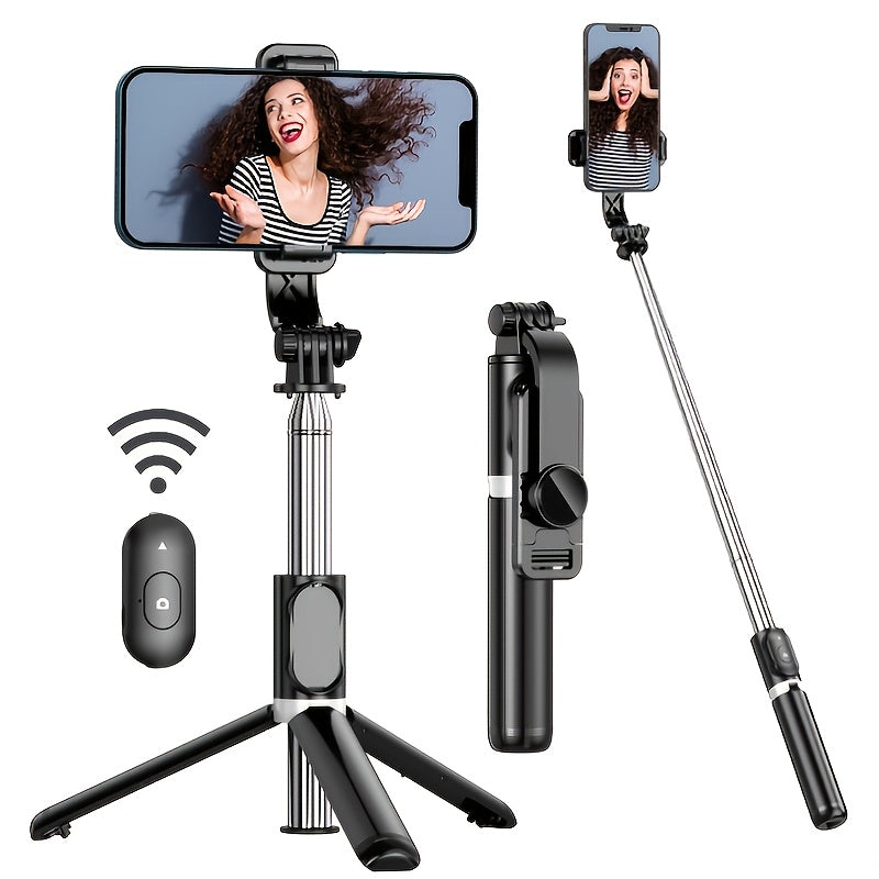 Selfie Stick Tripod With Wireless Remote Control, All In One Expandable Portable IPhone Tripod Selfie Stick, Compatible With IPhone 13 12 11