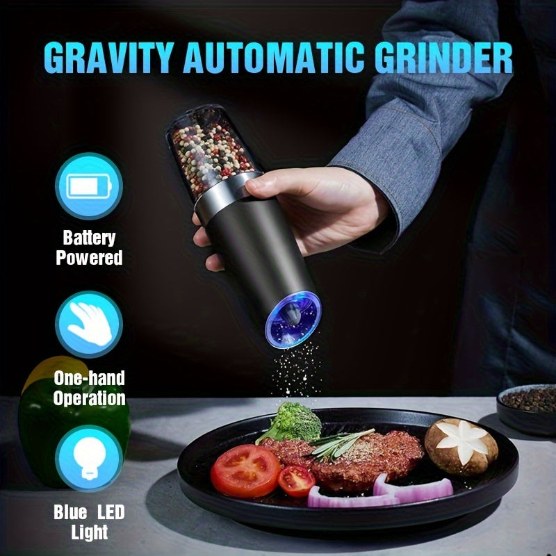 Electric Salt & Pepper Grinder Set with LED Lighting – Adjustable, One-Hand Operation, Modern Design, Ideal for Gifting (1/2pcs, AAA Battery