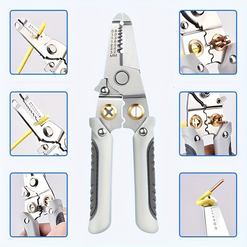 1pc Wire Stripping Pliers Multifunctional Electrician Pliers Split Wire Winding Stripping Pliers Crimping Pliers Stripping Pliers Hardware T