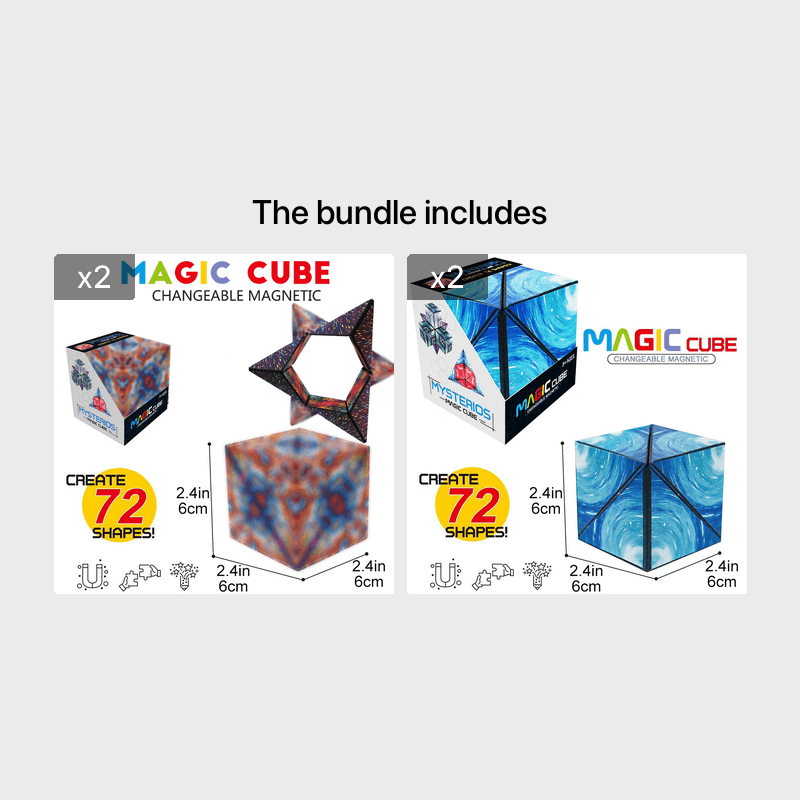 3D Magnetic Deformation Magnetic Solid Geometric Equation Capri Infinity Equation 36pcs High Magnetic Insulation Surface 4 In 1 Christmas、Ha